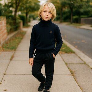 ARMANI JUNIOR Black Joggers Boys 6 Knit Sweatpants Skinny Pants Girls Kids